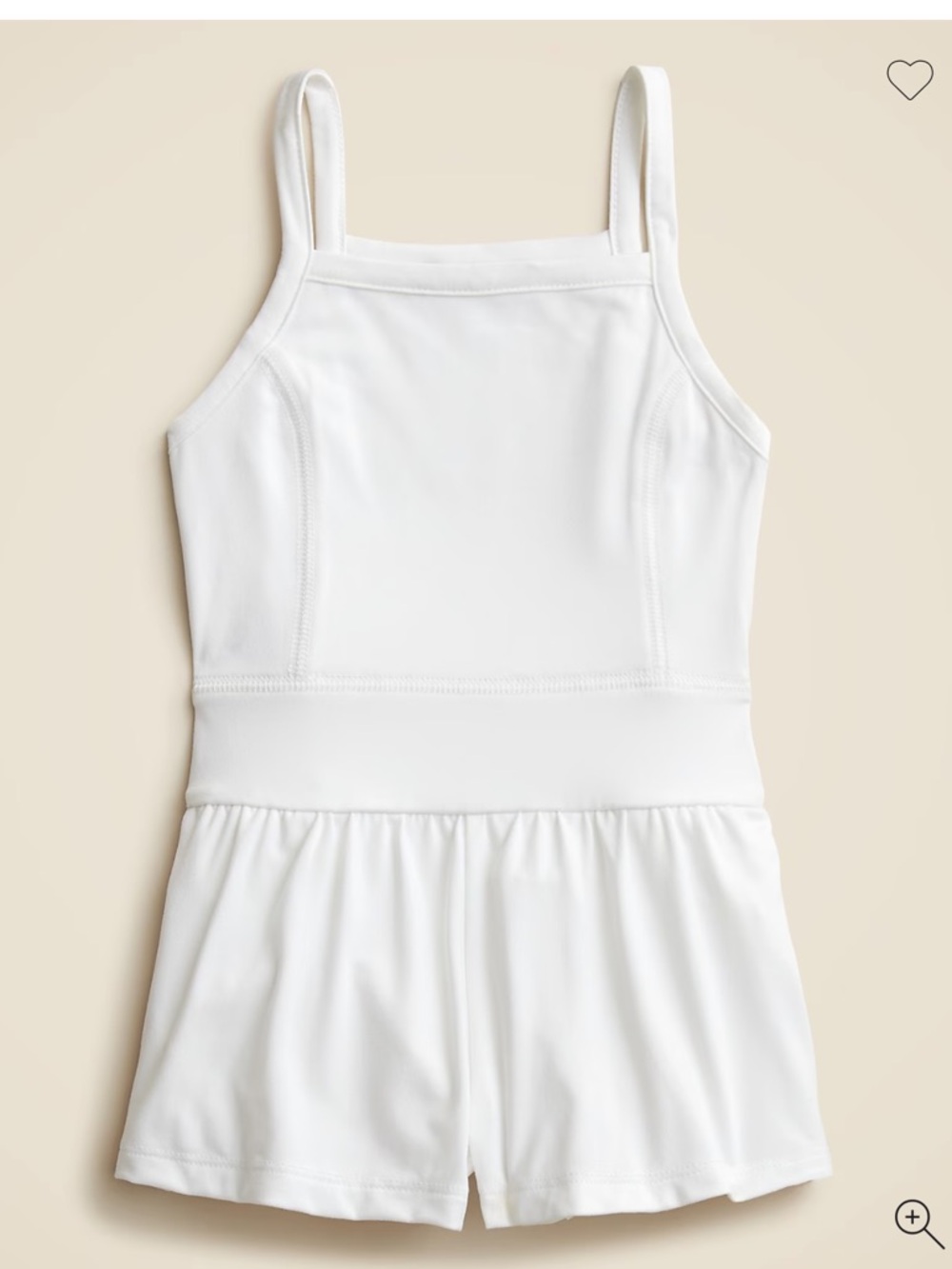 New with tags J.Crew girls romper in performance jersey White Tank Romper skort